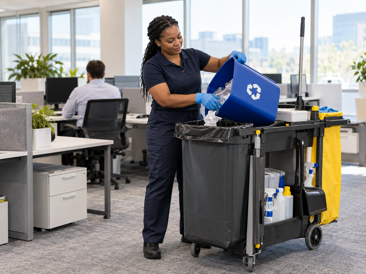 Clean office building interior